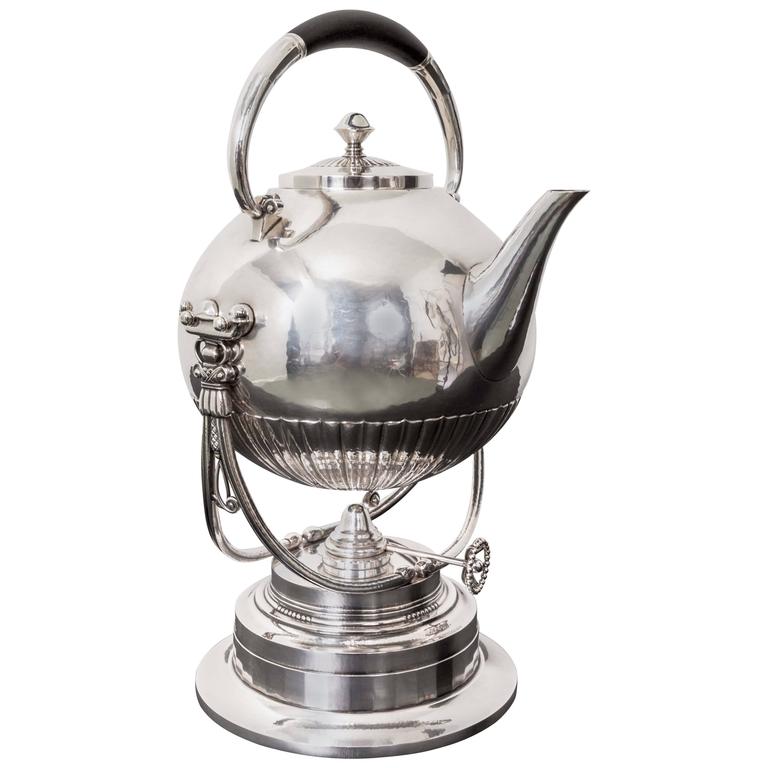 Jensen Sterling Silver Comos Tea Kettle 45 For Sale at 1stdibs