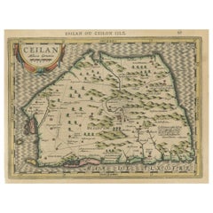 Mapa de Sri Lanka (Ceilán) del siglo XVII, por Mercator & van den Keere, 1630