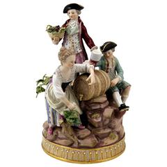 Meissen Lovely Figurines Group of Wine-Growers by M.V.Acier, circa 1860