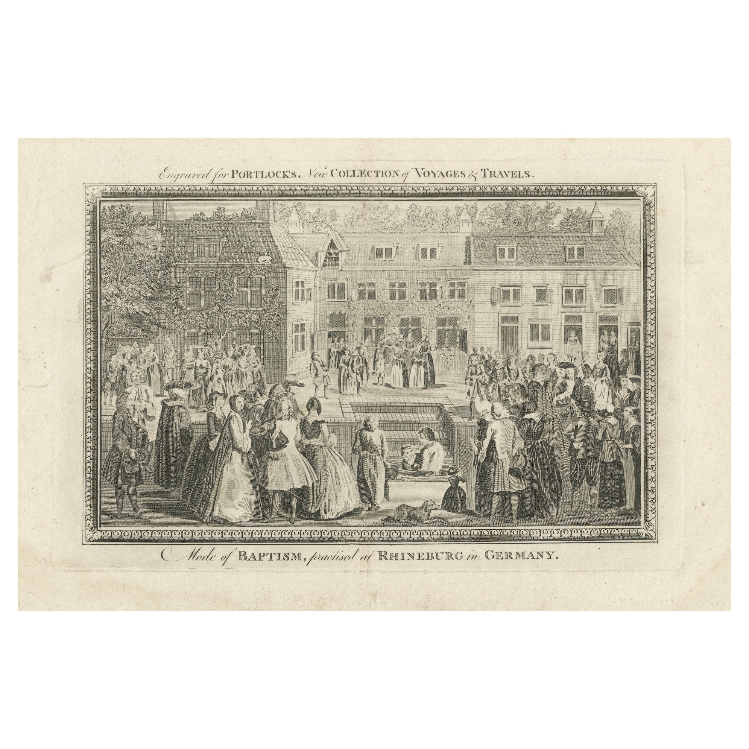 Baptism Ceremony of Rijnsburg Collegiants, Germany, Engraved for Portlock, 1790