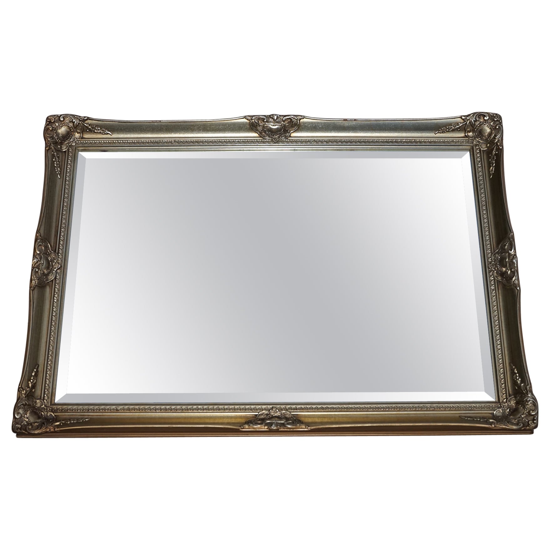 VINTAGE LARGE GOLD ORNATE BEVELLED HANGING WALL MiRROR