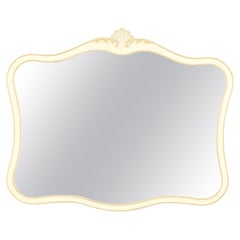 Carved Scallop Beige Gold Trip Country French Wall Mirror