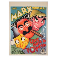 UNA NOCHE EN LA ÓPERA  1936 Película belga Cartel de cine Hermanos Marx