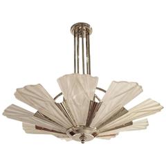 Degue Signed French Art Deco Chandelier