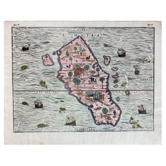 1606 Handkolorierte Holzschnittkarte von Sumatra aus Ramusio's Delle Navigationi