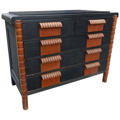 Charles Dudouyt 1940-1950 Oak Chest of Drawers