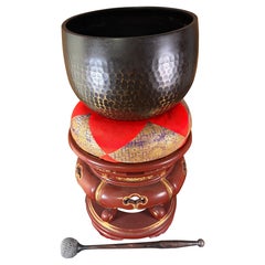 Japanese Large  Bronze Temple Meditation Bowl Rin Complete And Resonating Sound