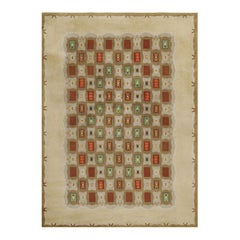 Tappeto vintage firmato Leleu in stile Art Deco francese con motivi geometrici  Rug & Kilim