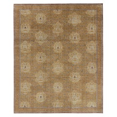 Rug & Kilim's Burano Rug in Beige-brown with Geometric Patterns (Tapis de Burano en beige et marron avec motifs géométriques)