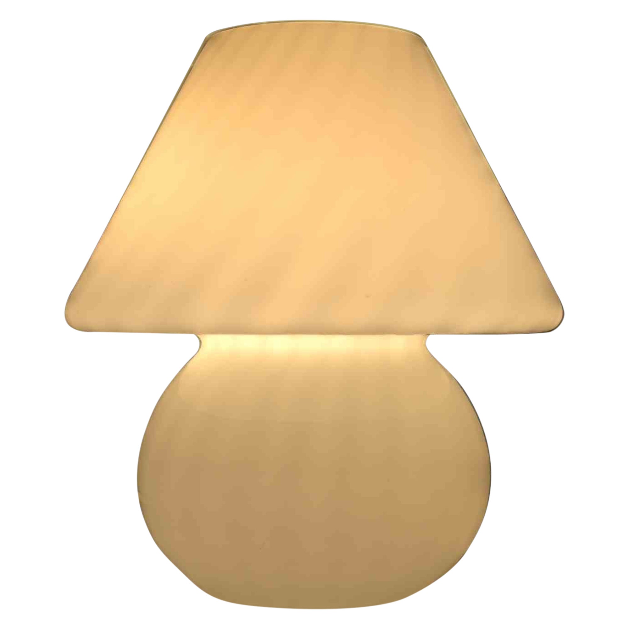 Vintage Table Lamp in White Glass, Murano, Italy, 1970s
