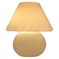 Lampe de bureau vintage en verre blanc, Murano, Italie, 1970