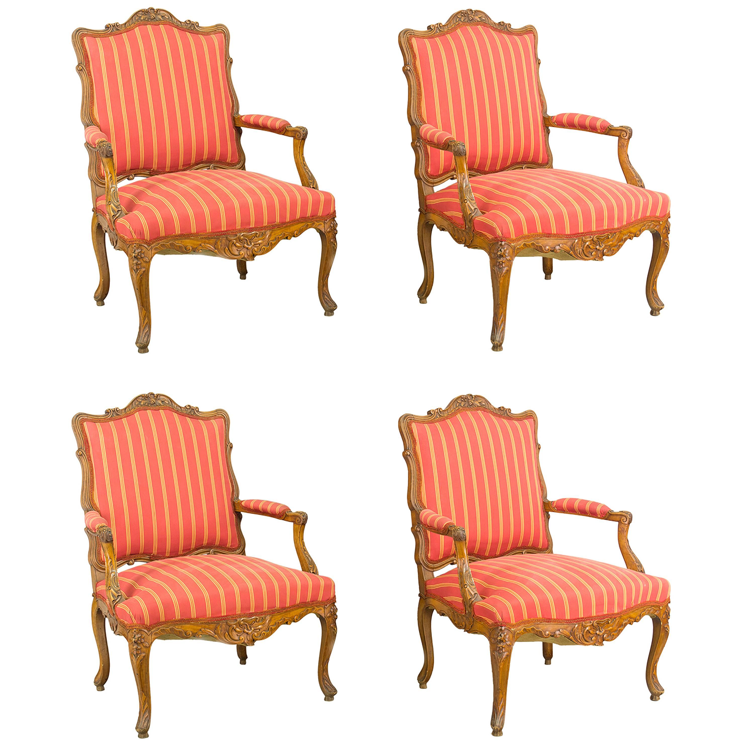 Suite of Four 19th Century Louis XV Chairs