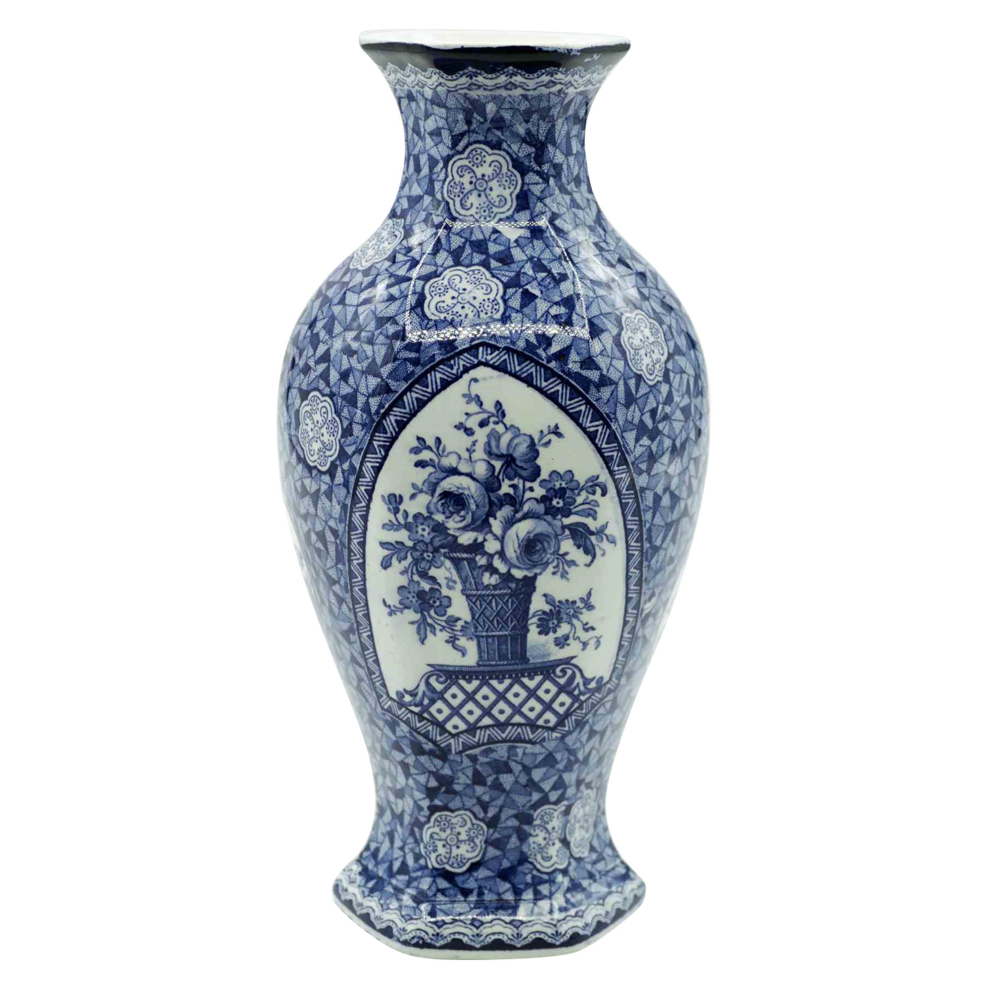 Ceramic Blue Vase , 19th Century