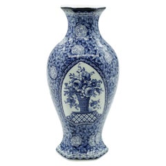 Antique Ceramic Blue Vase , 19th Century
