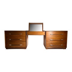 Pair of Dressers by T.H. Robsjohn-Gibbings with Vanity Add On