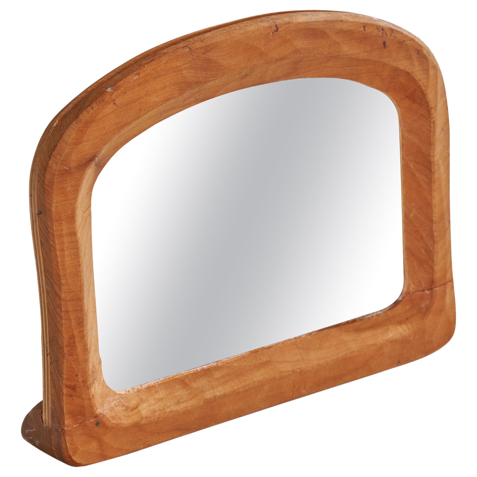 Schweizer Designer, Tischspiegel, Holz, Schweiz, 1930er Jahre