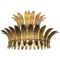 Murano Glass 2-Tier Palm Leaf Chandelier