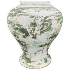 Sarreid French Ceramic Green White Decorative Urn Planter Centerpiece