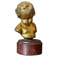 Busto de bronce de un niño de finales del siglo XIX firmado Francois
