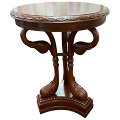 Mesa Auxiliar Guéridon Design De Cerezo Estilo Directoire Francés De Los Años 80 Con Cisne
