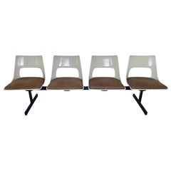Mid-Century Modern Tandem Four Seat Bench by Krueger