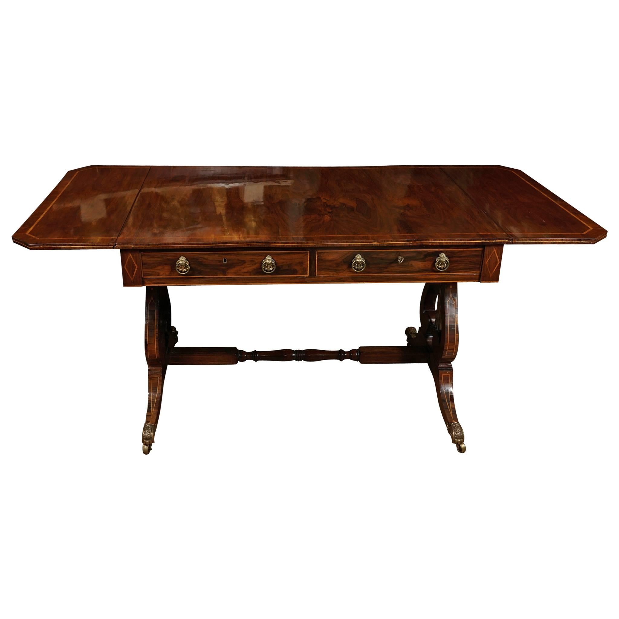 Fine Period Regency Rosewood Sofa Table
