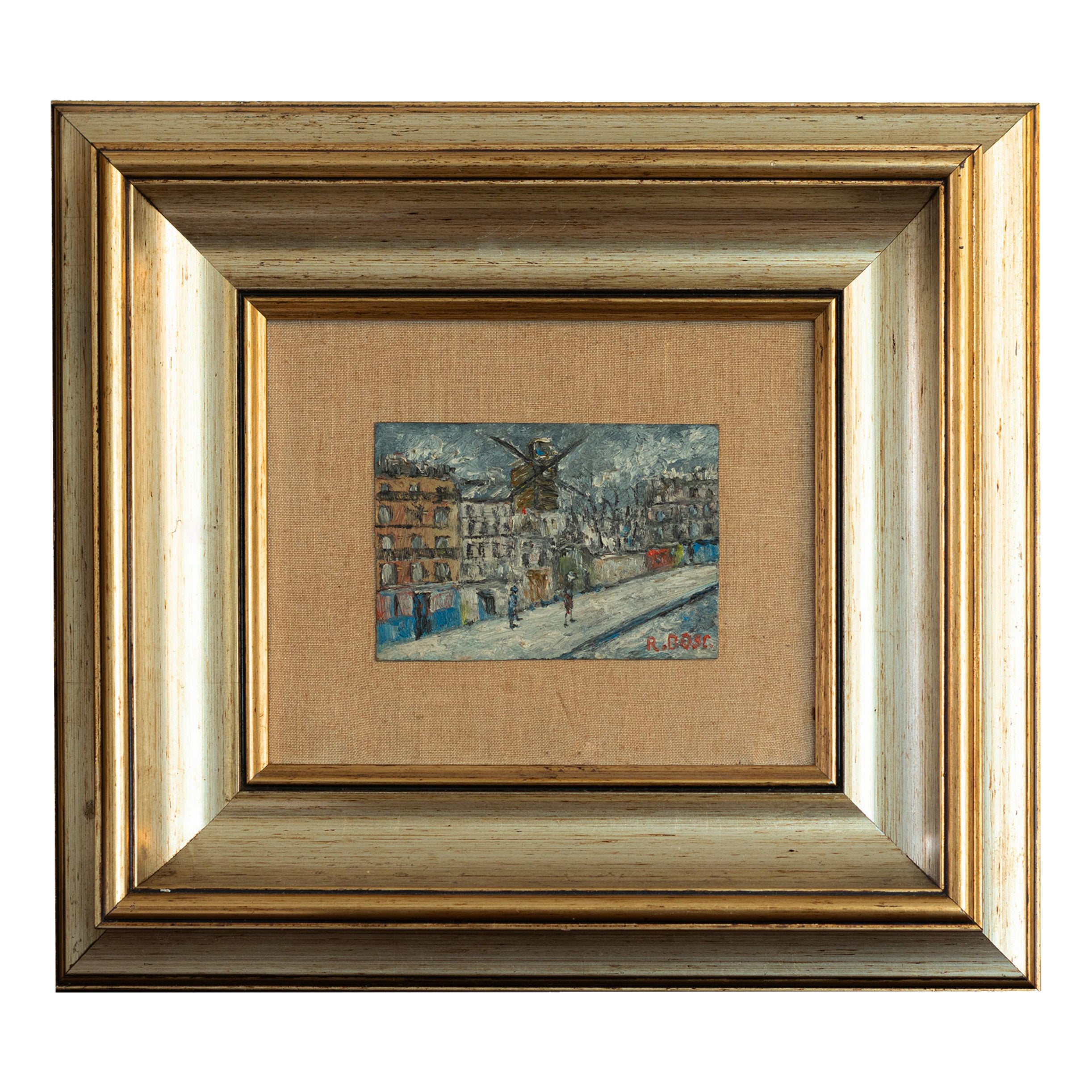 Pittura francese post impressionista, Parigi Sacre Coeur di "R Bosc", XX secolo