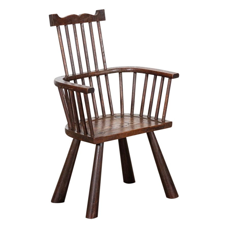 Irish 19thC Vernacular Oak & Elm Famine Chair