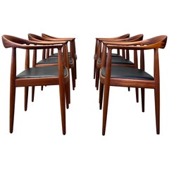 Six Teak Round Chairs by Hans Wegner
