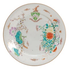Antique Arita Japanese Armorial Plate with Fine Details Arms of Powel, 19th C.