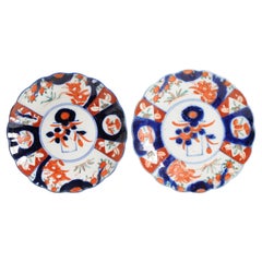 Set of 2 Antique Meji Period Imari Japanese Porcelain Dishes Arita, 19th/20th C.