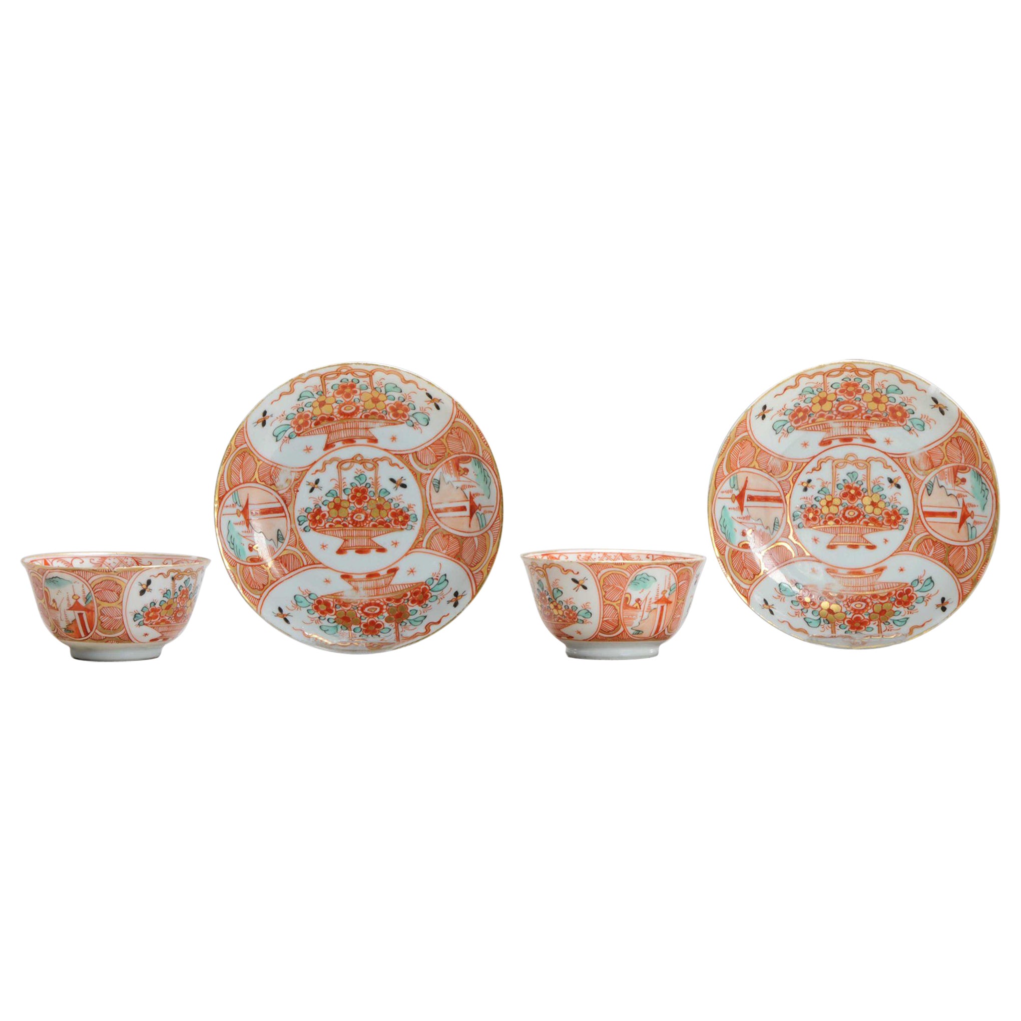 Pair of Antique Chinese Porcelain Eggshell Saucers Yongzheng Period Bont, 18 C
