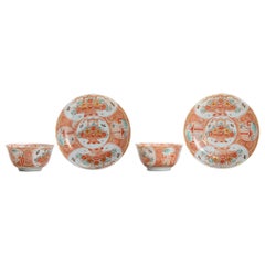 Pair of Antique Chinese Porcelain Eggshell Saucers Yongzheng Period Bont, 18 C