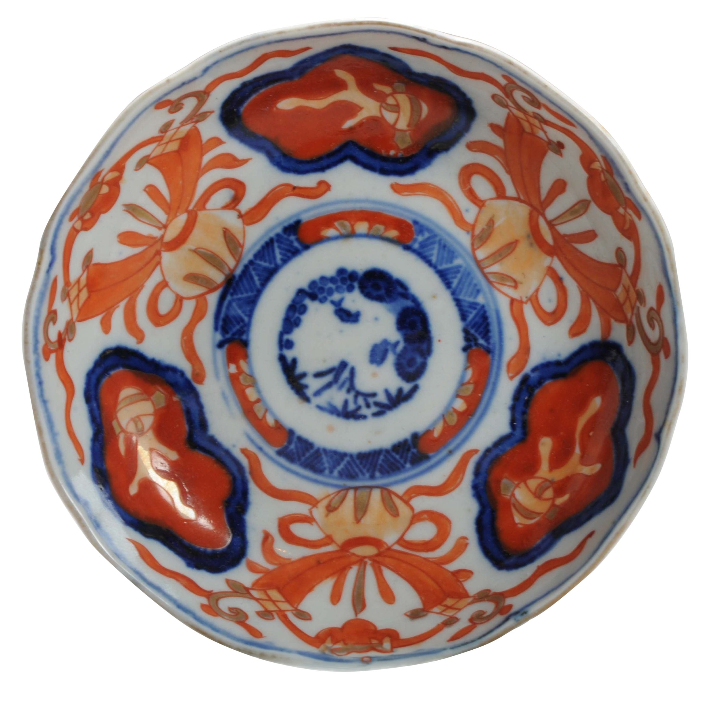 Antique Meiji Period Japanese Imari Plate with Flowers, Late 19th Century
