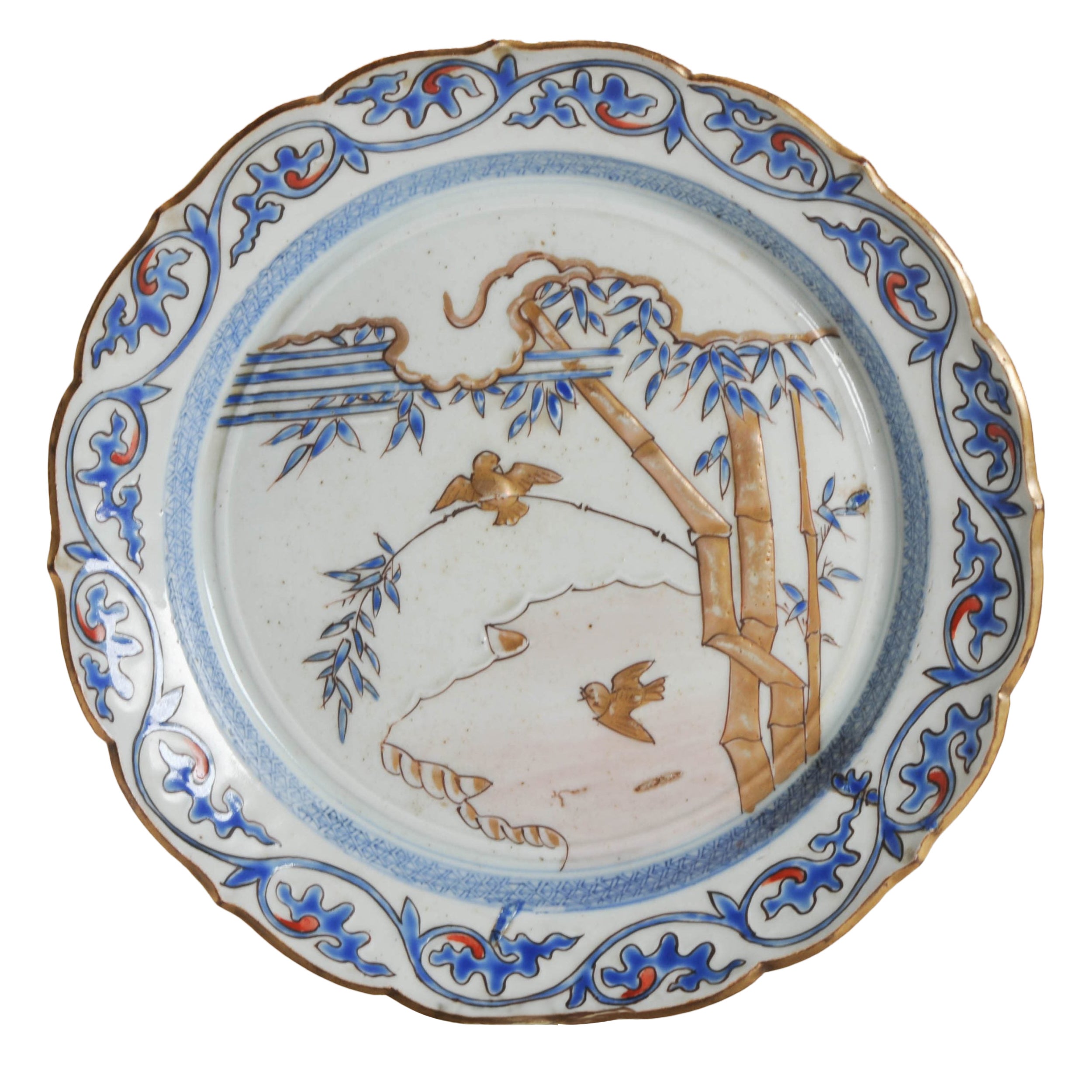 Antique plat japonais Arita de la période Bakumatsu Edo, 19ème siècle