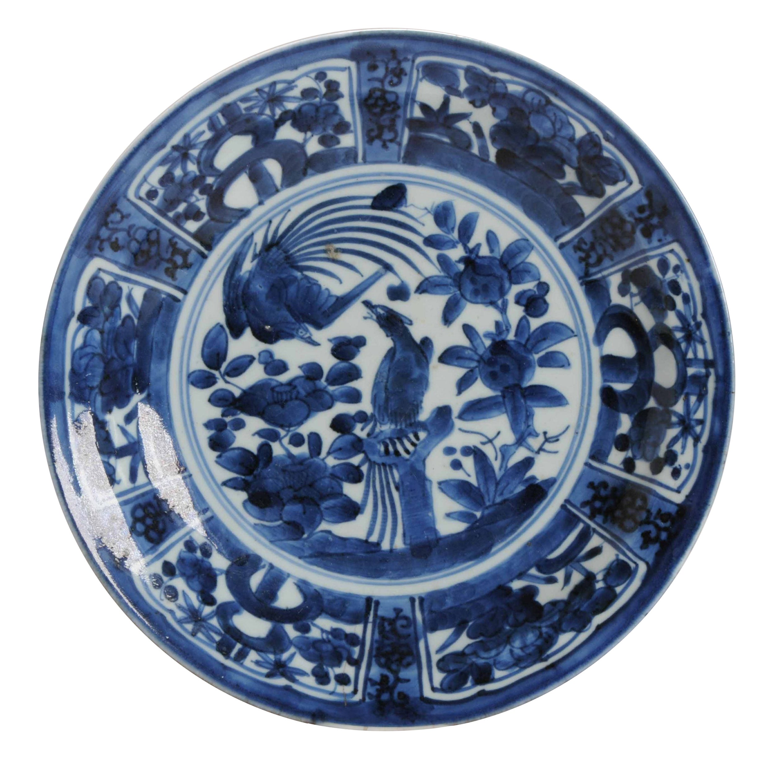 Antique Edo Period Japanese Porcelain Plate Arita Kraak Dish, 1700