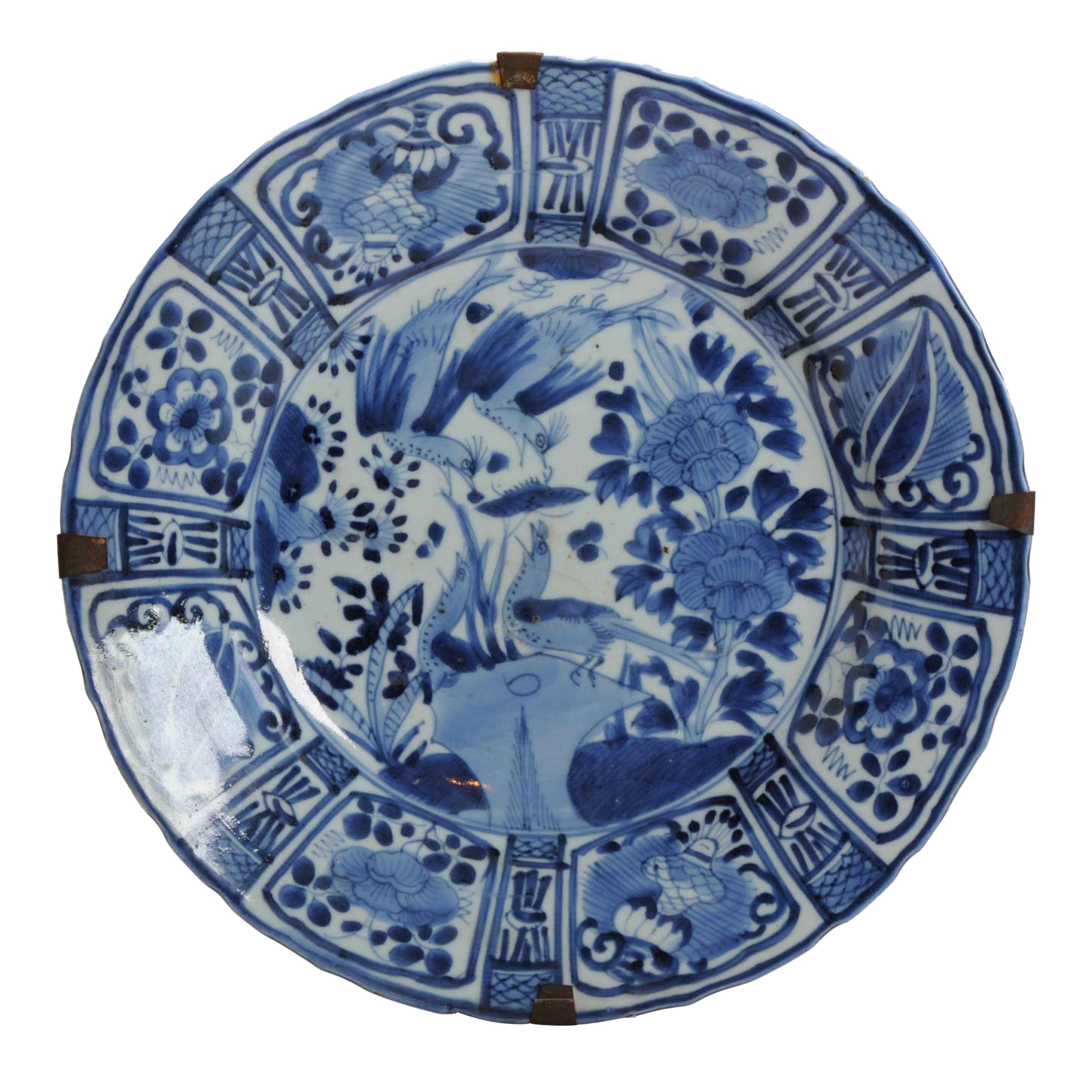 Antique Edo Period Japanese Porcelain Plate Arita Kraak Dish, 1700