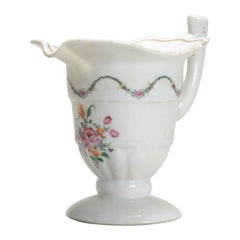 Antique Chinese Porcelain Qianlong Period Creamer Sauce Boat Flowers, 18th C.