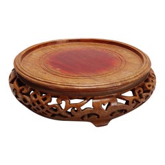 Supporto in legno per porcellana antica cinese o giapponese, XIX/XX secolo