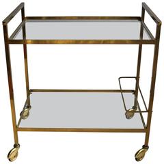 French Brass Vintage Drinks Trolley/ Bar Cart