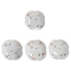 Set of 4 Antique Meissen Porcelain Kakiemon Dishes Floral Decoration Bowl