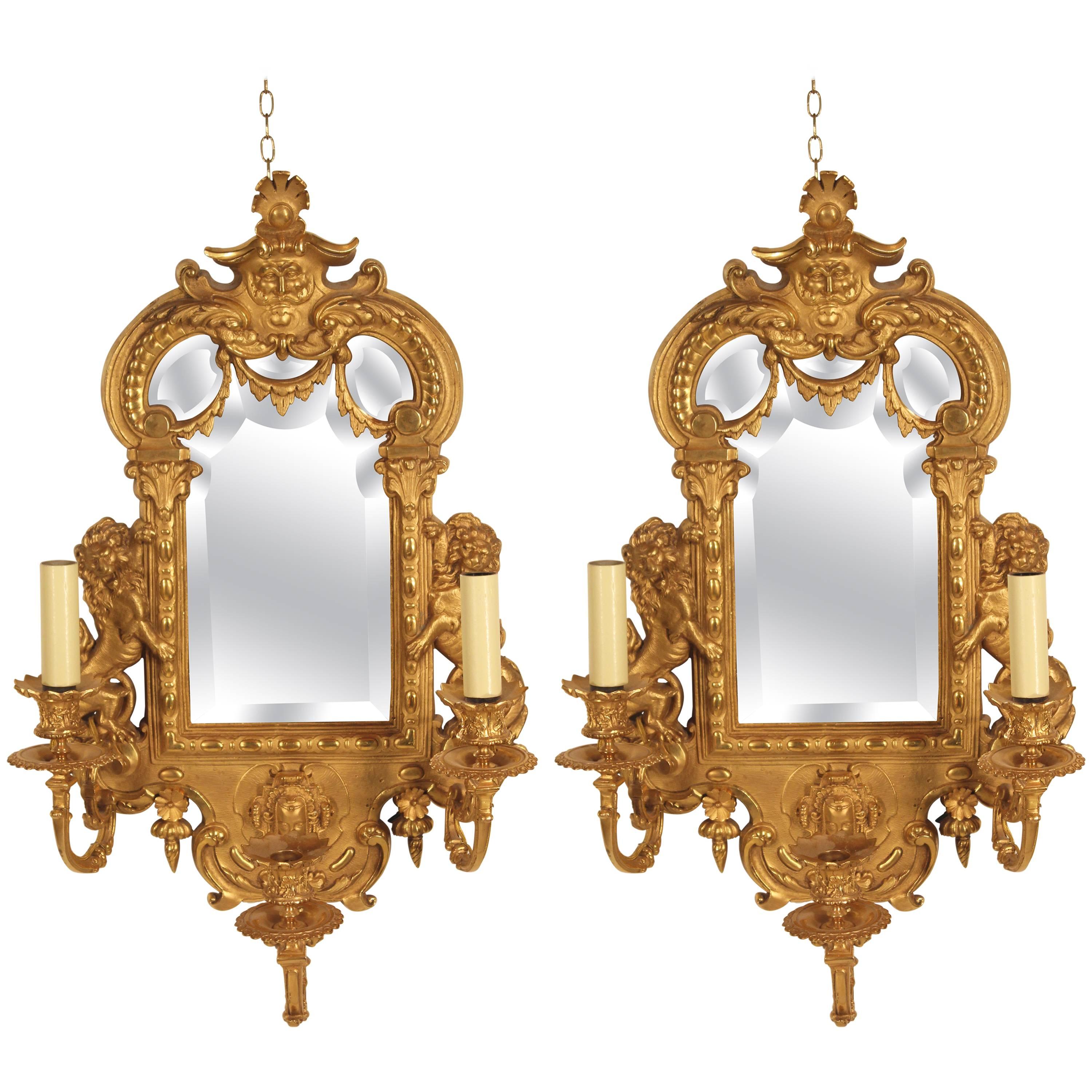 Pair of Bronze Appliqués For Sale