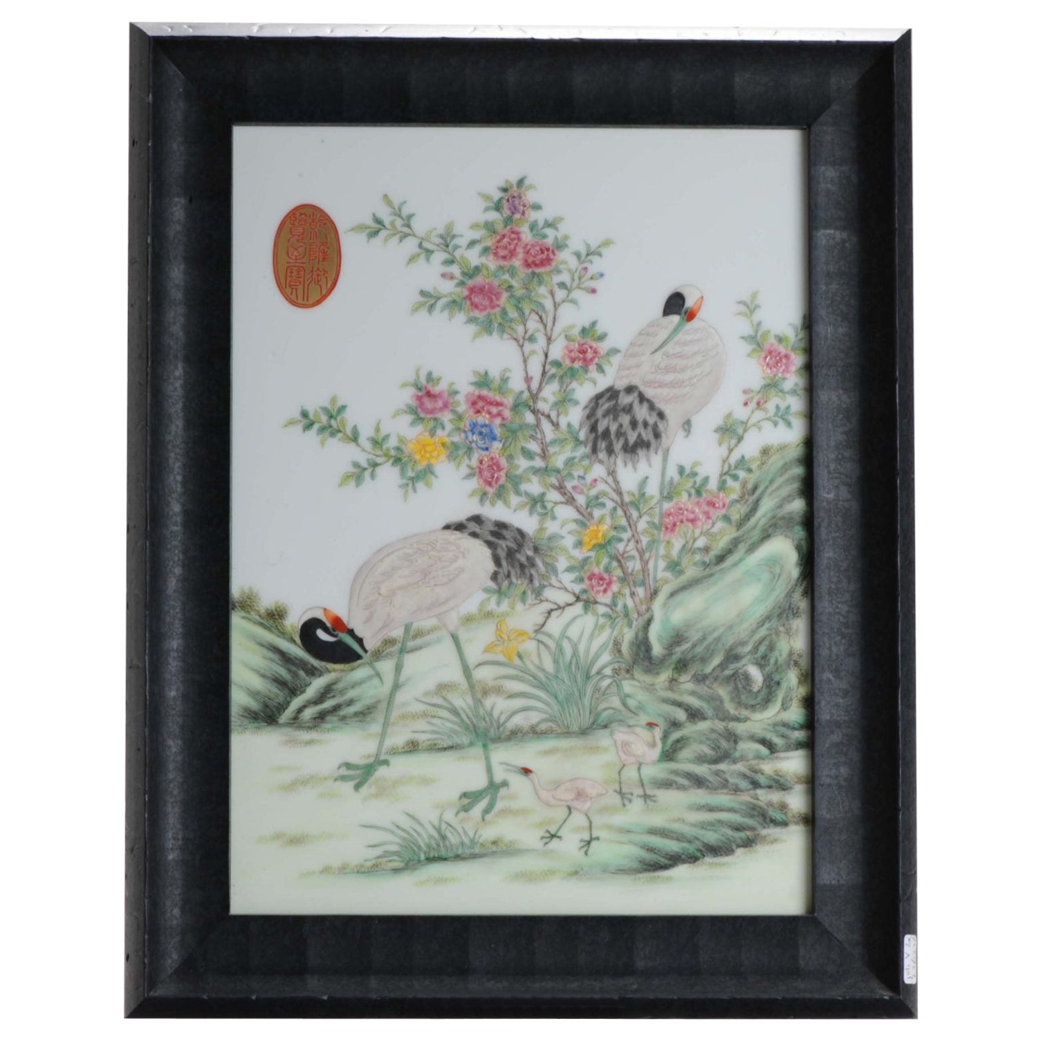 Chinese Porcelain PROC Birds and Flowers Plaques in Fencai, 20th Century