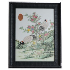 Chinese Porcelain PROC Birds and Flowers Plaques in Fencai, 20th Century