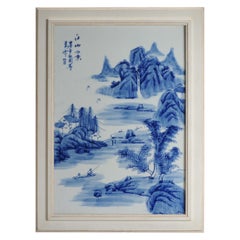 Bel paesaggio cinese in porcellana PROC in blu e bianco