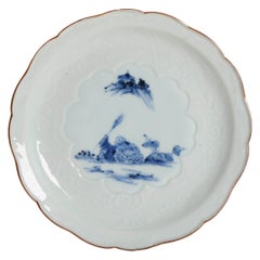 Piatto in porcellana giapponese Arita del periodo Edo Arita Kanzan & Jittoku, ca 1700-1730