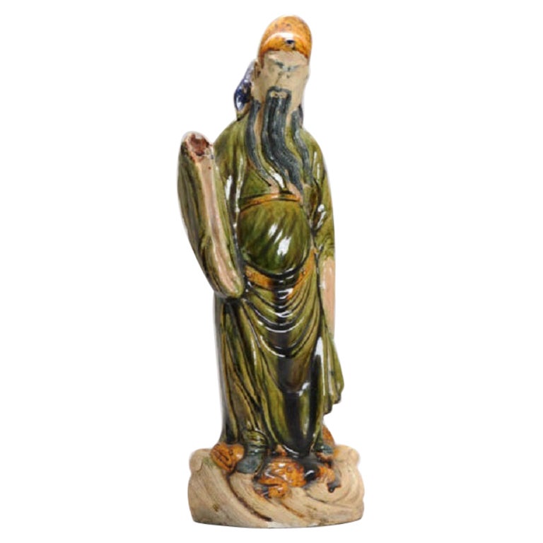 Statua antica Ming Revival Immortale Qing o Repubblica Cinese, 1900 Secolo in vendita