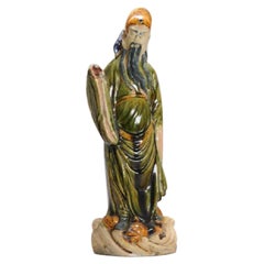 Antique Ming Revival Immortal Qing or Republic Chinese Statue, 1900 Century
