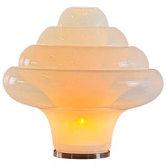 Carlo Nason LT305 'Lotus' Table Lamp for Mazzega, Opalescent Glass, 1960s Design