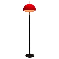 Red Acrylic Shade Vintage 1960s Floor Lamp